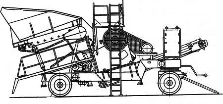 Агрегат среднего дробления передвижной СМД-26Б (в составе щековая дробилка СМД-28 (СМ-741))